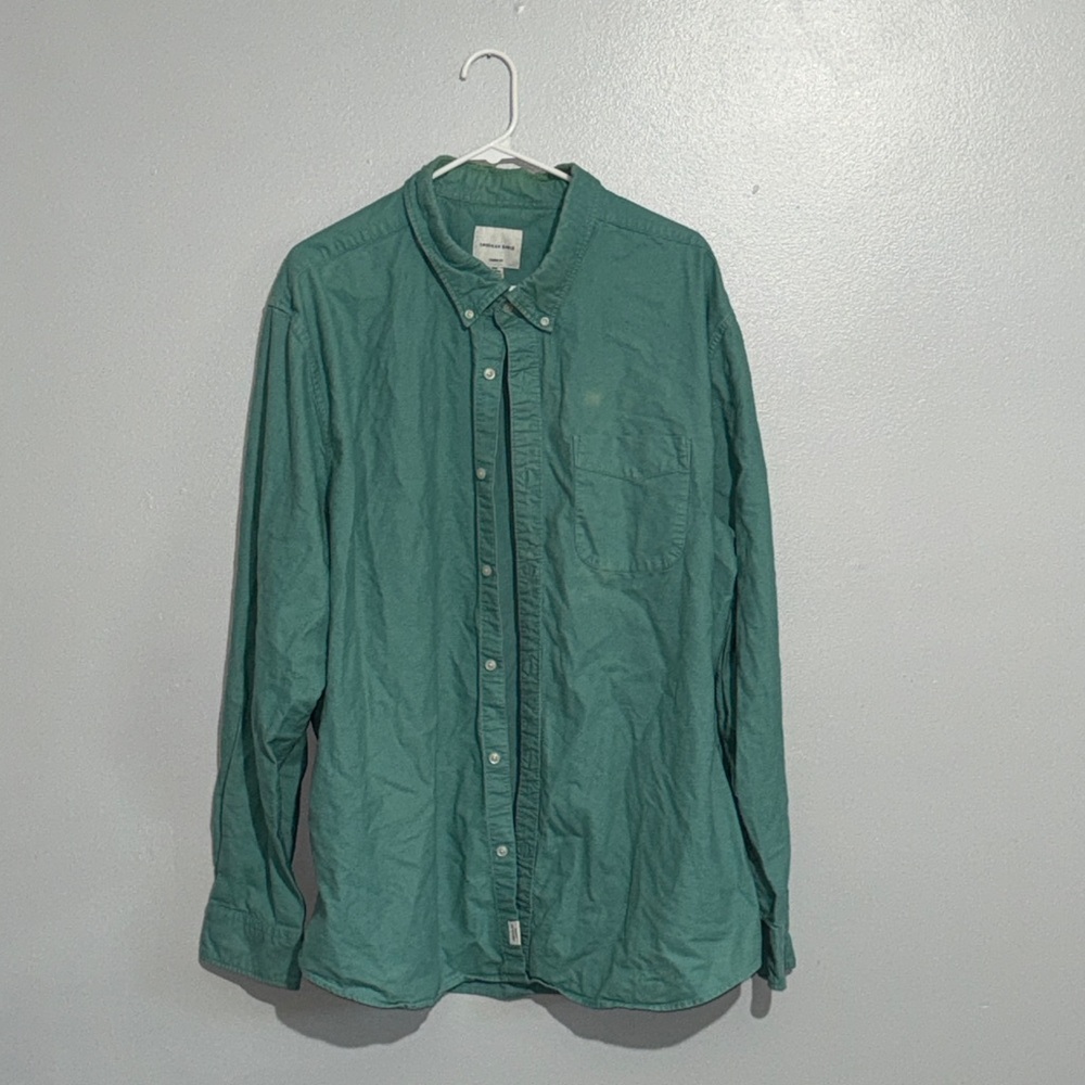 Green Button-Up Shirt